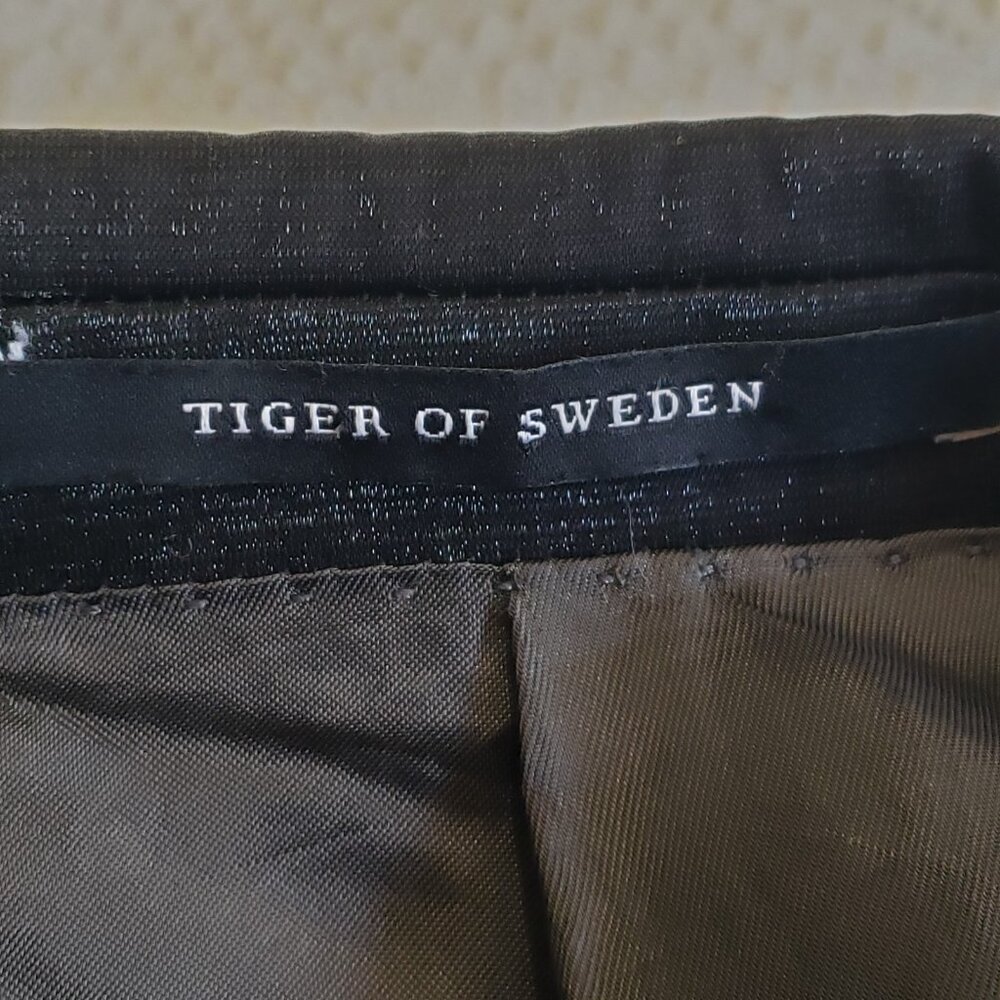 Tiger of Sweden Men Blazer 52 Button Blue Iridescent Single Breasted Jacket - Picture 6 of 11